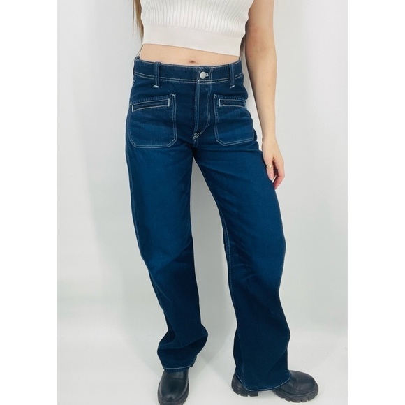 SOLD Free People We the Free Front Pocket Bootcut Denim Jeans Dark Wash Size 25 - Picture 5 of 9